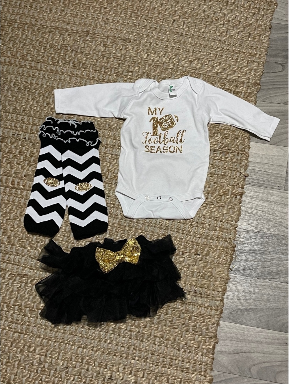 Baby Girl Football Outfit Set, 0–3 Months